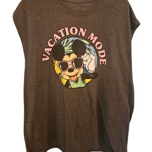 Disney Vacation Mode Tank Top - Brown with Multicolor Print